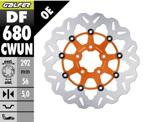 GALFER BRAKE DISC FLOAT WAVE ORANGE DF680CWUN