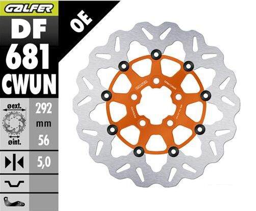 GALFER BRAKE DISC FLOAT WAVE ORANGE DF681CWUN