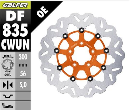 GALFER BRAKE DISC FLOAT WAVE ORANGE DF835CWUN