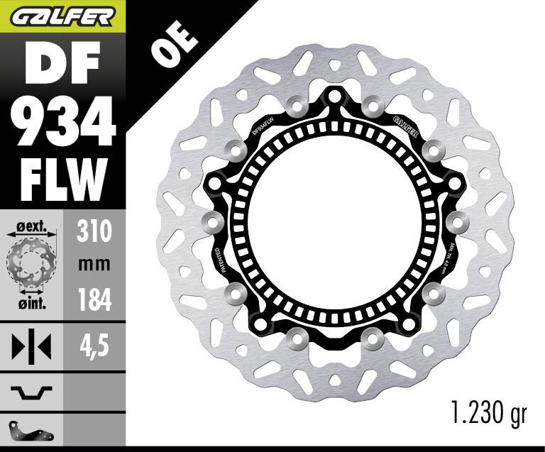 GALFER BRAKE ROTOR FLOATING WAVE DF934FLW