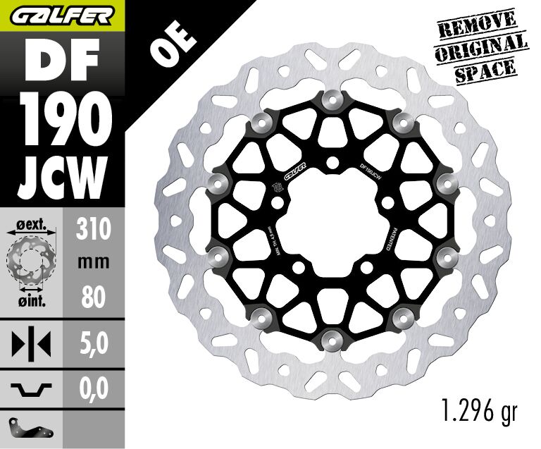 GALFER BRAKE ROTOR FLOATECH WAVE DF190JCW