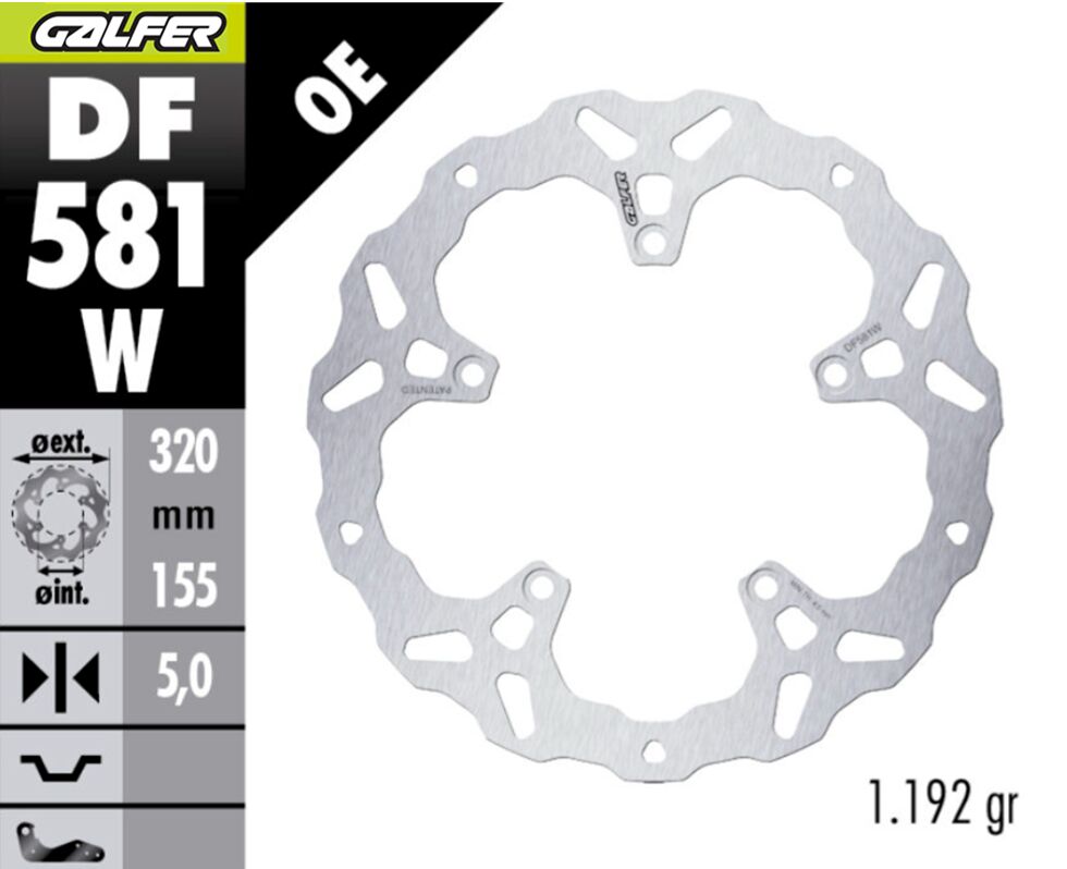GALFER BRAKE DISC WAVE FIXED FR DF581W