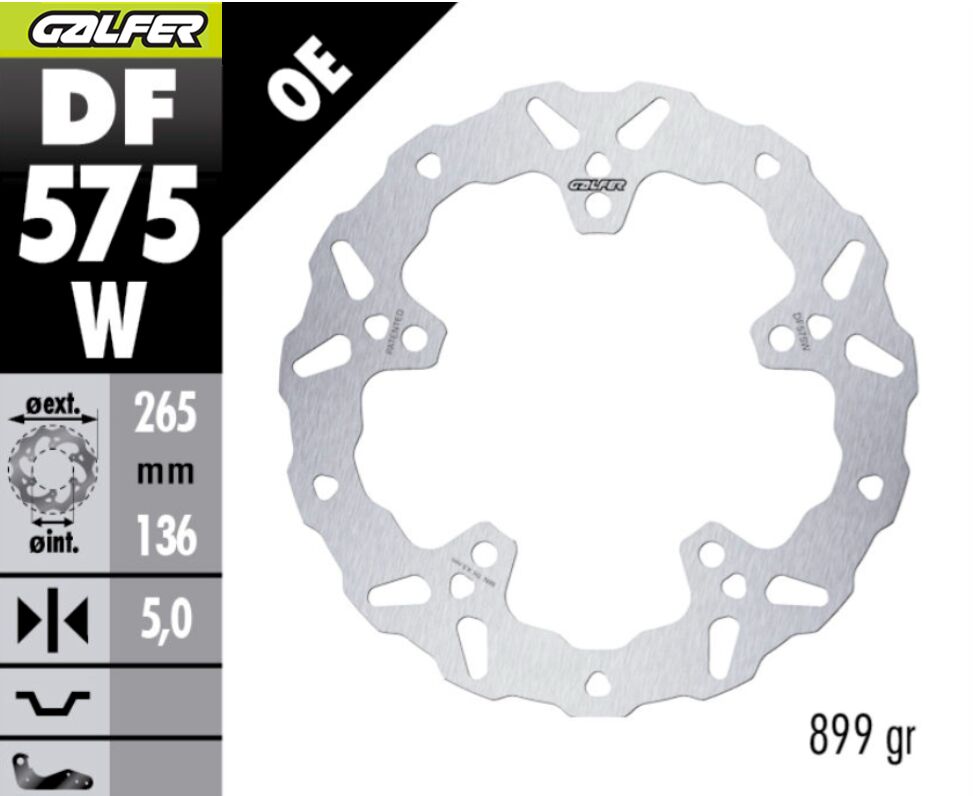 GALFER BRAKE DISC WAVE FIXED RR DF575W