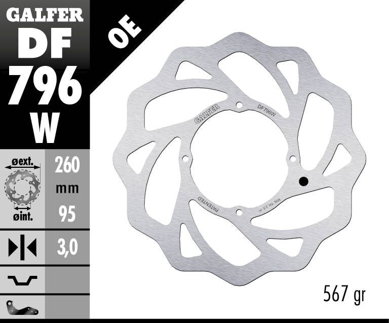GALFER BRAKE ROTOR FIXED WAVE FRONT DF796W