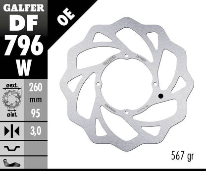 GALFER BRAKE ROTOR FIXED WAVE FRONT DF796W