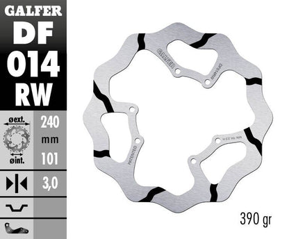 GALFER BRAKE DISC FIXED WAVE GROOVED DF014RW