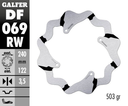 GALFER BRAKE DISC FIXED WAVE GROOVED DF069RW