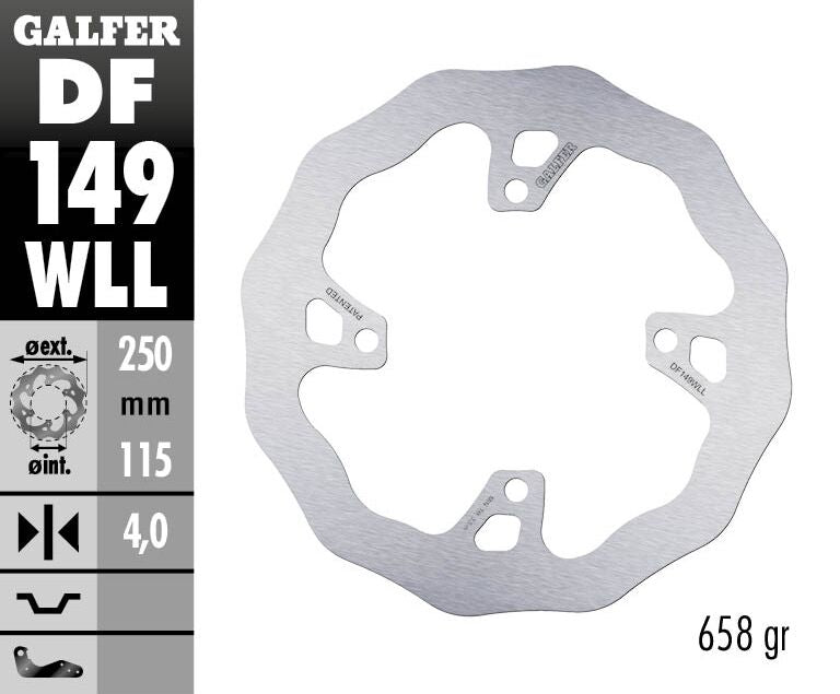 GALFER BRAKE DISC FIXED WAVE SOLID DF149WLL