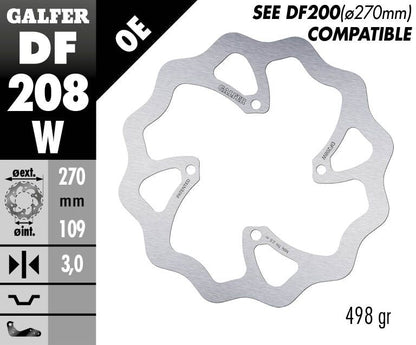 GALFER BRAKE DISC FIXED WAVE 270MM DF208W