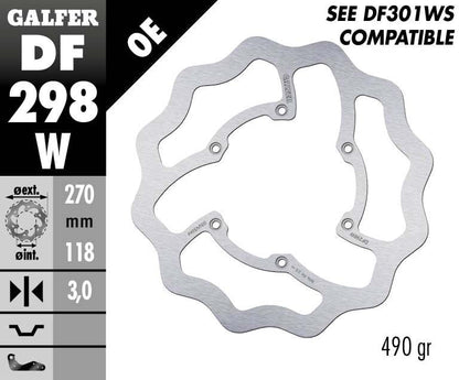 GALFER BRAKE ROTOR FIXED WAVE DF298W