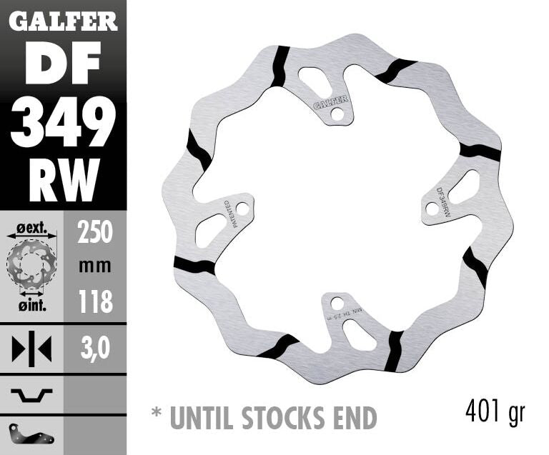 GALFER BRAKE DISC FIXED WAVE GROOVED DF349RW