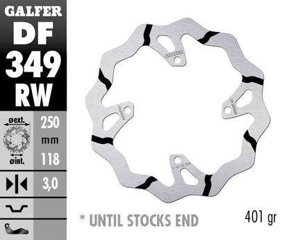 GALFER BRAKE DISC FIXED WAVE GROOVED DF349RW