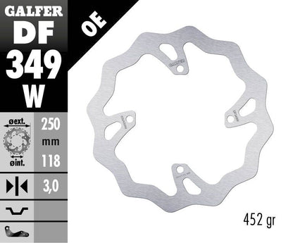 GALFER BRAKE ROTOR FIXED WAVE DF349W
