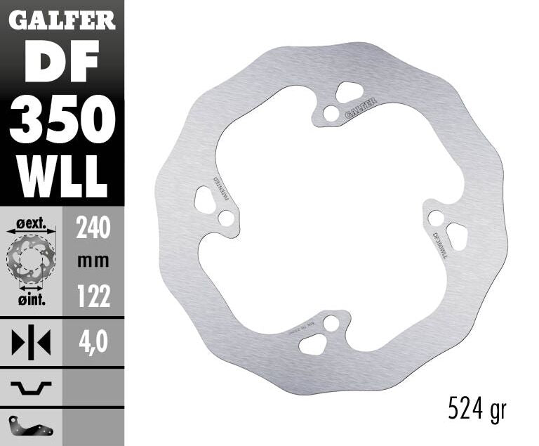 GALFER BRAKE DISC FIXED WAVE SOLID DF350WLL