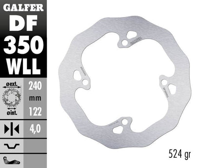 GALFER BRAKE DISC FIXED WAVE SOLID DF350WLL