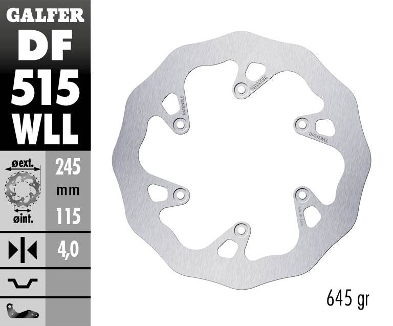 GALFER BRAKE DISC FIXED WAVE SOLID DF515WLL