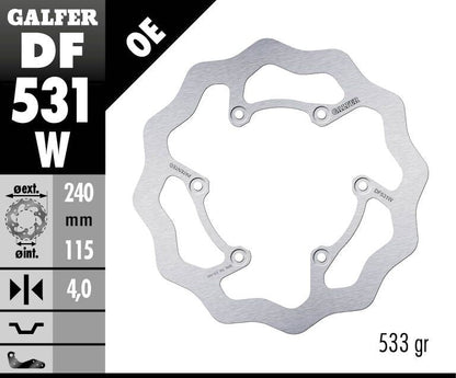 GALFER BRAKE ROTOR FIXED WAVE DF531W