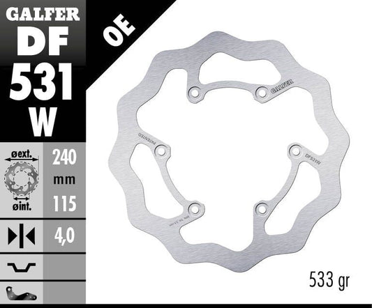 GALFER Brake Rotor Fixed WAVE DF531W