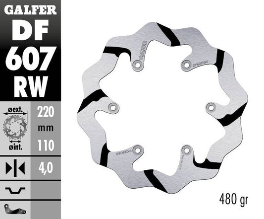 GALFER Brake Rotor Fixed WAVE Grooved 220MM DF607RW