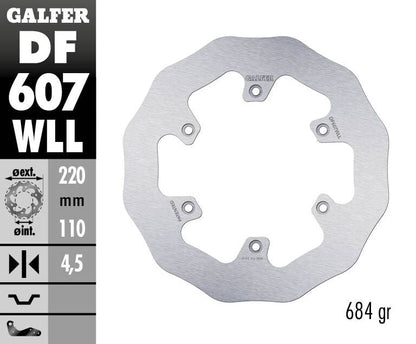 GALFER BRAKE ROTOR FIXED WAVE SOLID DF607WLL