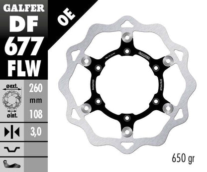 GALFER BRAKE ROTOR FLOATING WAVE STEEL CENTER DF677FLW