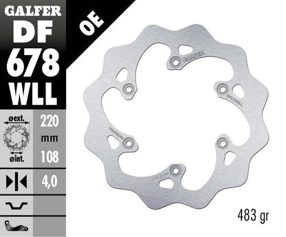 GALFER BRAKE DISC FIXED WAVE SOLID DF678WLL