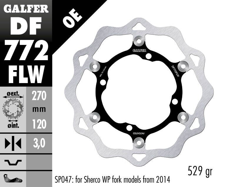 GALFER BRAKE ROTOR FLOATING WAVE STEEL CENTER DF772FLW
