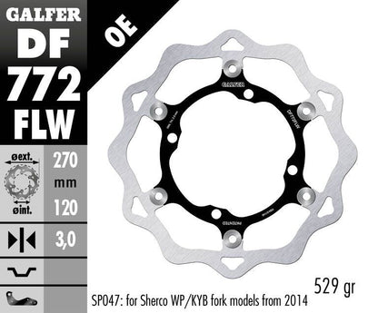 GALFER BRAKE ROTOR FLOATING WAVE GROOVED DF772FRW