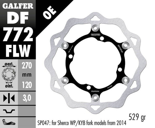 GALFER Brake Rotor Floating WAVE Grooved DF772FRW