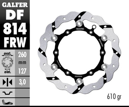 GALFER BRAKE ROTOR FLOATING WAVE GROOVED DF814FRW