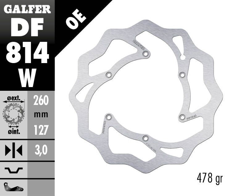 GALFER BRAKE ROTOR FIXED WAVE DF814W