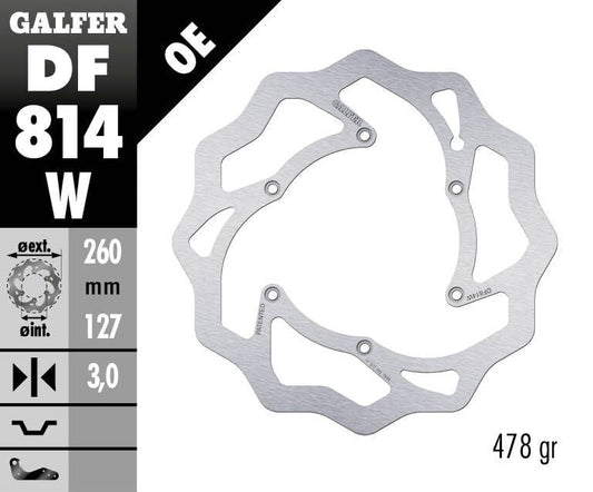 GALFER Brake Rotor Fixed WAVE DF814W