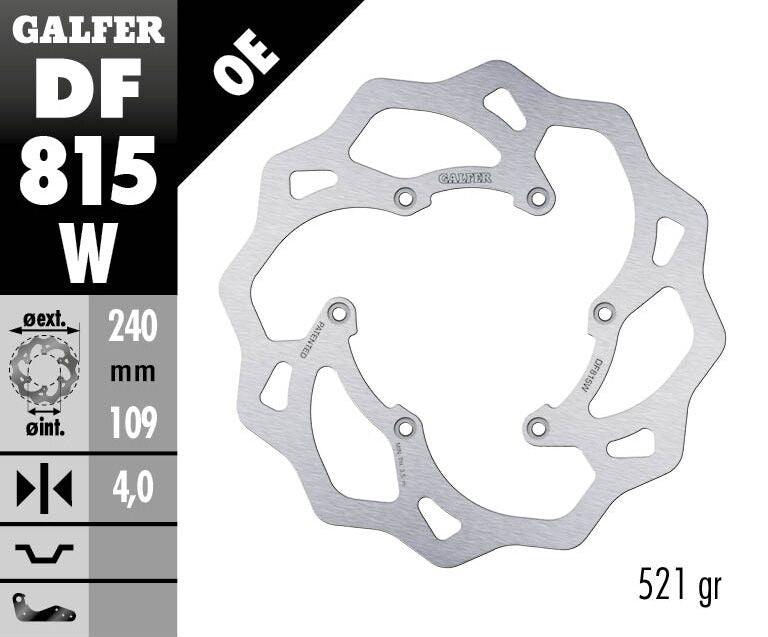 GALFER BRAKE ROTOR FIXED WAVE DF815W