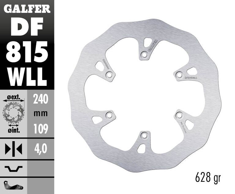 GALFER BRAKE ROTOR FIXED WAVE SOLID DF815WLL