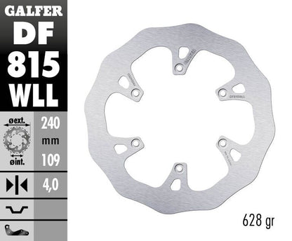 GALFER BRAKE ROTOR FIXED WAVE SOLID DF815WLL