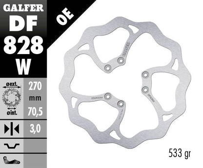 GALFER BRAKE ROTOR FIXED WAVE DF828W