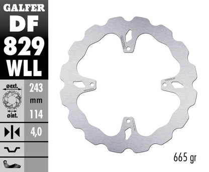 GALFER BRAKE DISC FIXED WAVE SOLID DF829WLL