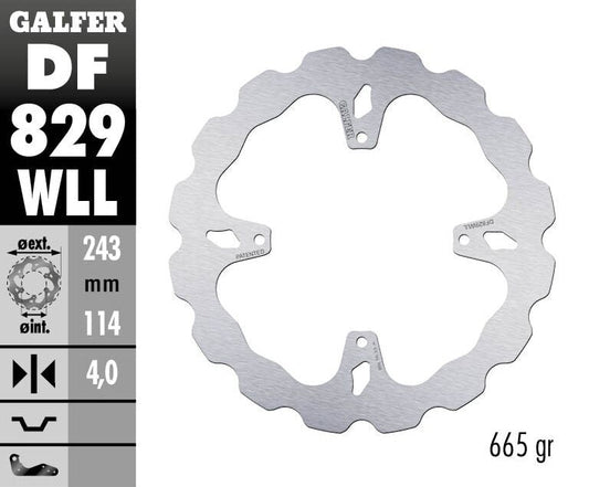 GALFER Brake Disc Fixed WAVE Solid DF829WLL