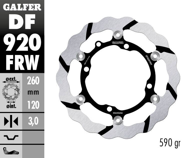 GALFER BRAKE ROTOR FLOATING WAVE GROOVED DF920FRW