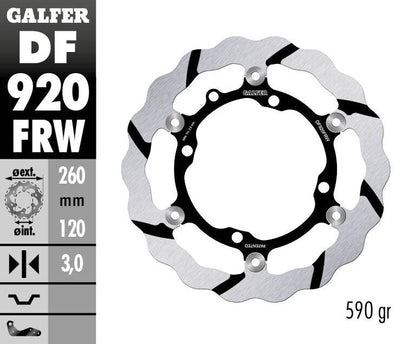 GALFER BRAKE ROTOR FLOATING WAVE GROOVED DF920FRW