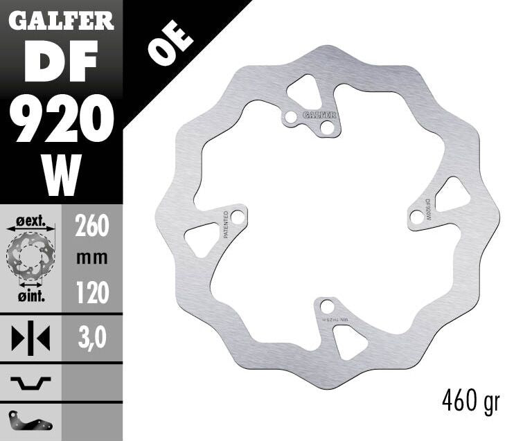 GALFER BRAKE ROTOR FIXED WAVE 260 DF920W