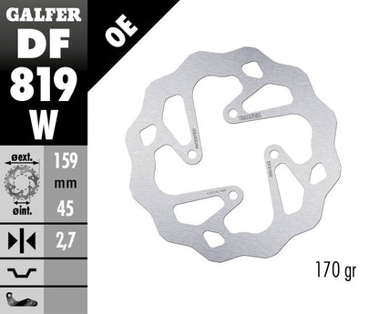 GALFER BRAKE ROTOR FIXED WAVE DF819W