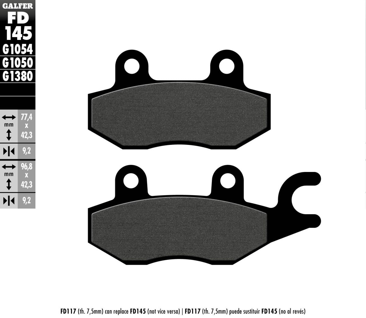 GALFER BRAKE PAD SEMI METAL SCOOTER FD145G1050