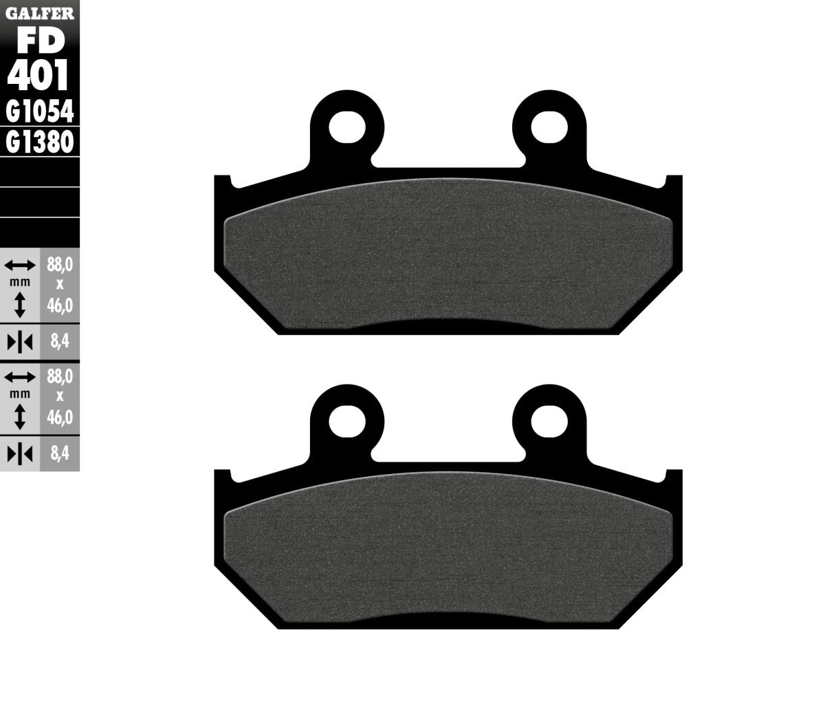 GALFER BRAKE PAD SEMI METAL FD401G1054