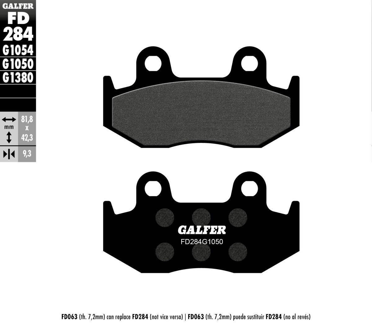 GALFER BRAKE PAD SEMI METAL SCOOTER FD284G1050