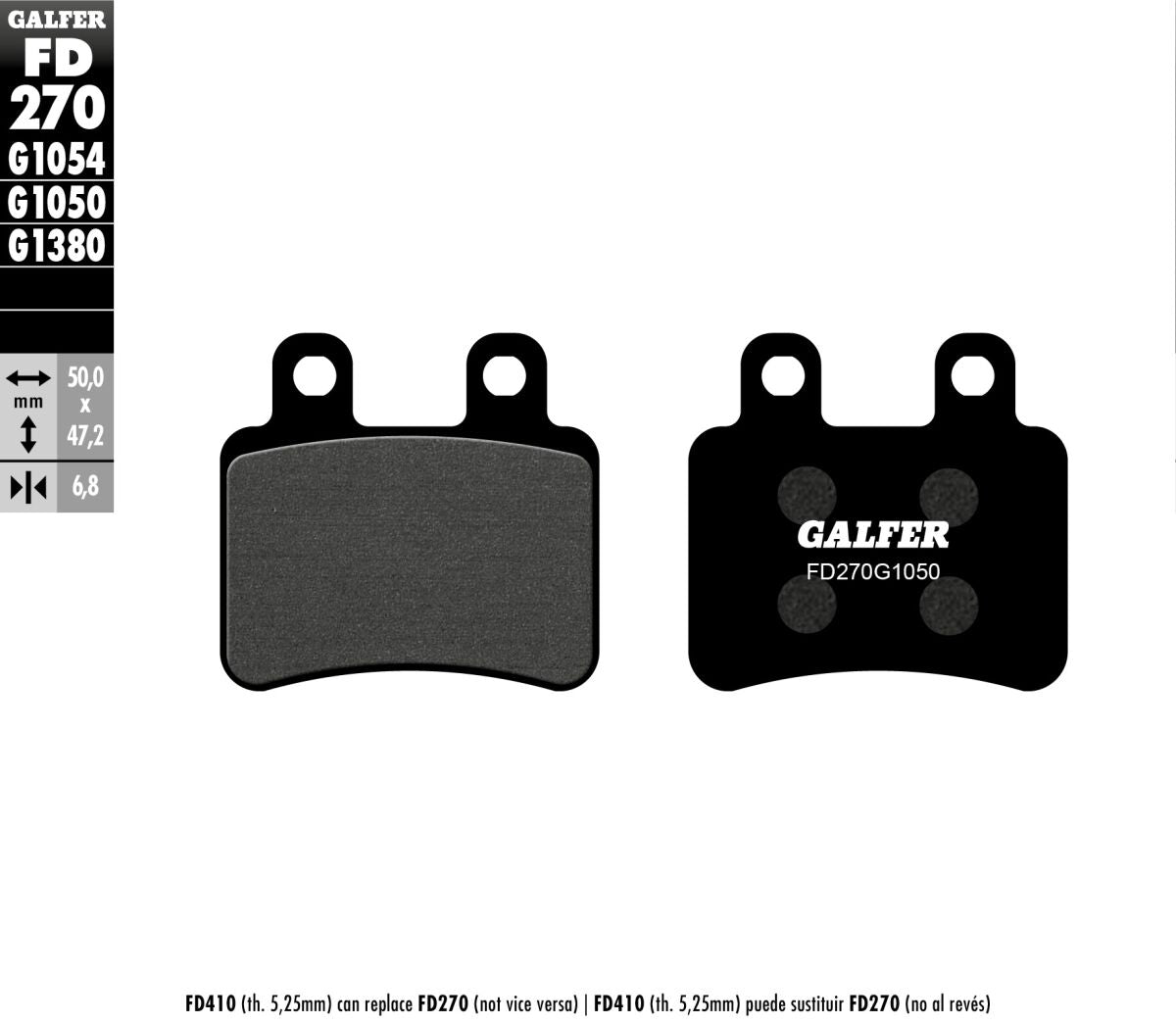 GALFER BRAKE PAD SEMI METAL SCOOTER FD270G1050