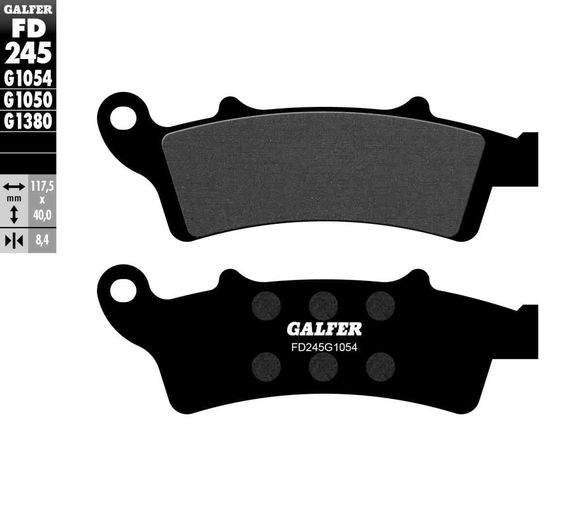 GALFER BRAKE PAD SEMI METAL FD245G1054