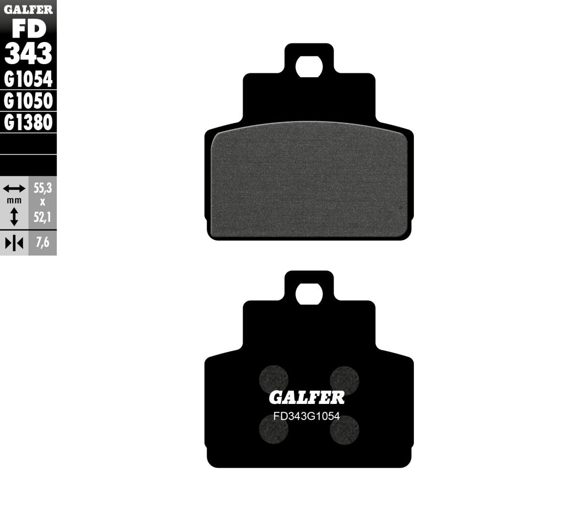 GALFER BRAKE PAD SEMI METAL FD343G1054