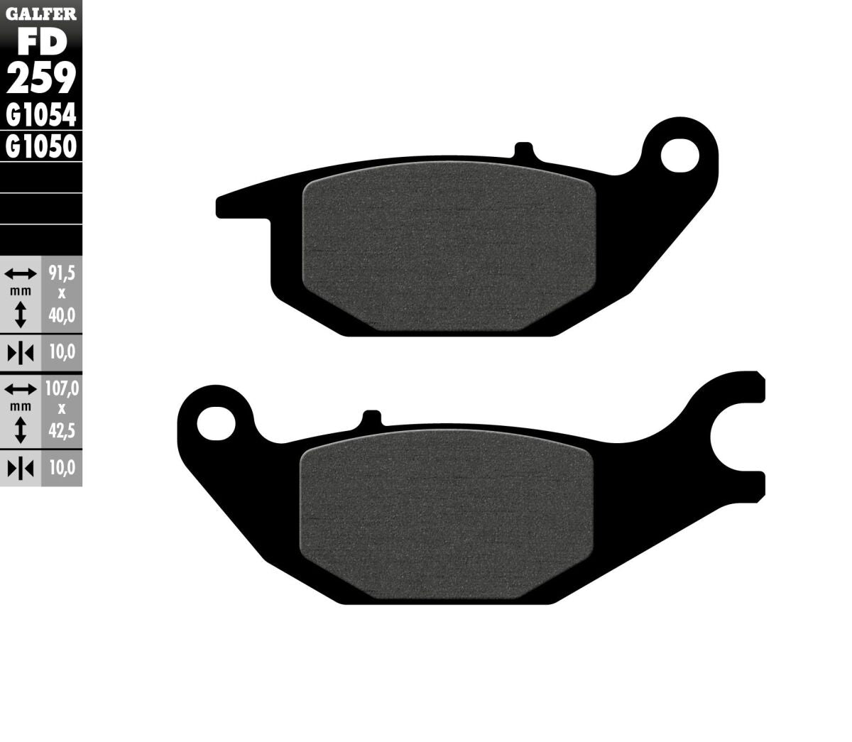 GALFER BRAKE PAD SEMI METAL FD259G1054
