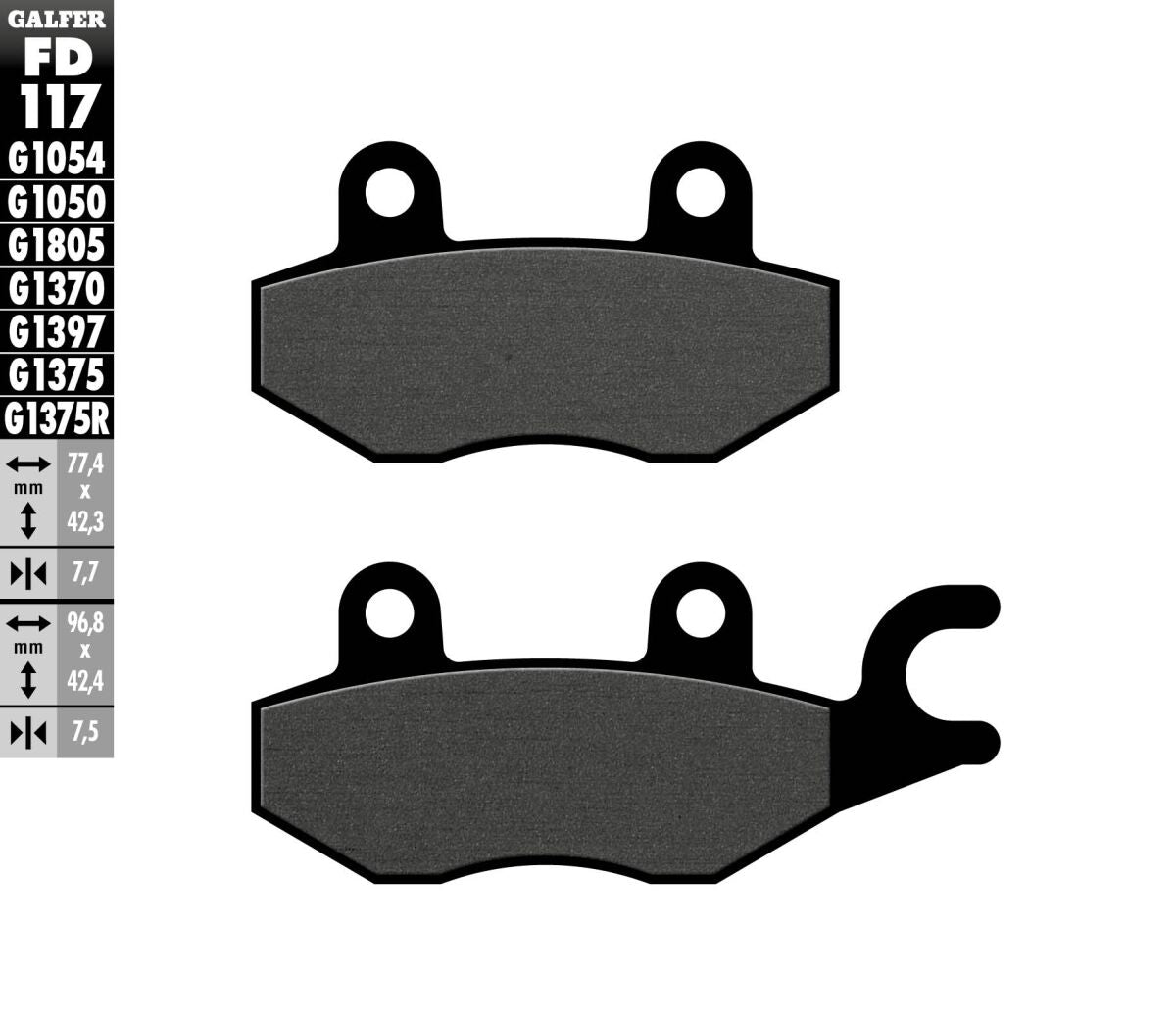 GALFER BRAKE PAD SEMI METAL SCOOTER FD117G1050